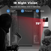 Cámara de Timbre Inteligente Inalámbrica HD, Dispositivo de Monitoreo Antirrobo con Conexión WiFi para Hogar, Hotel y Oficina