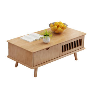 Juego de Mesa de Centro y Mueble para <span class=keywords><strong>TV</strong></span>, Estilo Nórdico Moderno, para Sala de Estar, Mesa de Té de Diseño Simple, Madera Maciza, Desmontable, para Apartamentos Pequeños - Product Image 1
