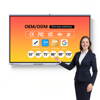 Écran plat interactif pour bureau, 65 pouces, mise en miroir sans fil, 8 microphones, mode lumière bleue réduite, construction durable, design élégant