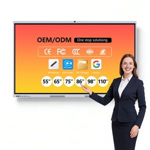 Écran plat interactif pour bureau, 65 pouces, mise en miroir sans fil, 8 microphones, mode lumière bleue réduite, construction durable, design élégant - Product Image 1