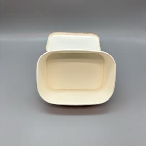 Platos y Tazones Desechables de Papel Kraft Rectangulares/Cuadrados, Resistentes al Agua, Grasa y Fugas, Aptos para Alimentos, con Tapa Personalizada para Ensaladas, Sushi y Sándwiches - Product Image 4