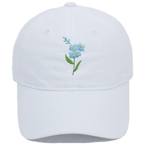 Nuovo Cappellino da Baseball Vintage Ricamato con Piccoli Fiori Blu Non-Ti-Scordar-Di-Me, Fresco e Semplice, da Donna, Casual - Product Image 6