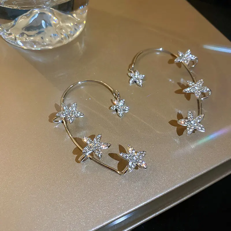 Anting-Anting Kancing Kristal Bintang Laut Mode