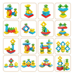 Soli Nursery niños educativos 15 piezas bloques ensamblados educación temprana Torre mágica 3D bloques piramidales apilados para la venta - Product Image 6