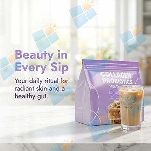 Polvere di tè al latte con collagene, probiotici e multivitamine, formula personalizzata OEM/ODM, per la salute dell'intestino e il supporto di pelle, capelli e unghie. - Product Image 5