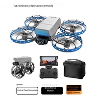 Drone RC Quadricoptère Intelligent G63 avec Évitement d'Obstacles, Moteur Brushless, GPS, Flux Optique, Double Caméra 5G et Écran Intelligent, Télécommandé, Idéal pour Débutants