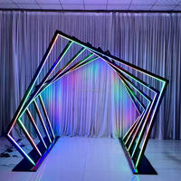 Fournitures de fête, ensembles de supports d'arche de mariage, accessoires de décoration murale, toile de fond de mariage avec lumière LED pour la décoration de scène de mariage