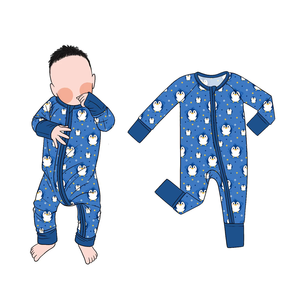 Özel Tasarım Yumuşak Sıcak Satışlar Özelleştirilmiş Yeni Gelen Erkek Bebek Bambu Tulumu Renkli Boyalı Bebek Bodysi Alt Ykk Fermuarlı Dönüştürülebilir Zippy - Product Image 4