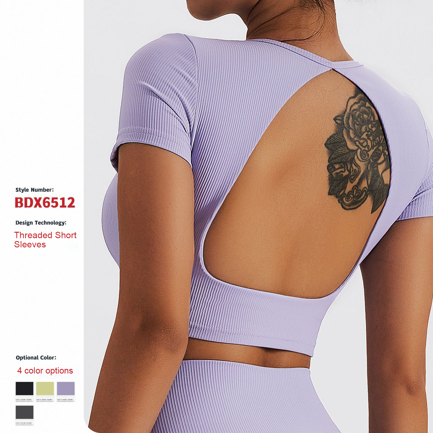 Wholesale Sexy Quick Dry Short Sleeve High Impact Backless Sports Yoga Bra Fitness Gym Crop Tops for Women