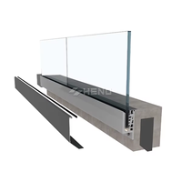 Rampe en aluminium sur mesure avec verre trempé pour balustrade de balcon et d'escalier de villa