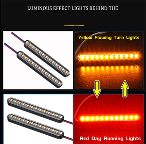 ไฟเลี้ยว LED แบบไดนามิกสำหรับมอเตอร์ไซค์ ADT พร้อมไฟส่องป้ายทะเบียนสีแดงอำพัน - Product Image 6