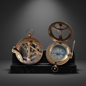 Nautical Brass Handmade Engraved Multi-functional <b>Compass</b> Leather Case Hiking Camping Gift Mom Dad Graduation Birthday Dial - Product Image 2