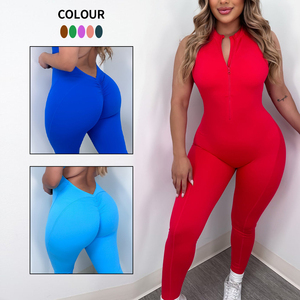 Conjunto Deportivo Personalizado sin Espalda para Gimnasio, Leggings, Conjunto de Yoga, Overol para <span class=keywords><strong>Mujer</strong></span>, Ropa de Yoga, Mono - Product Image 2