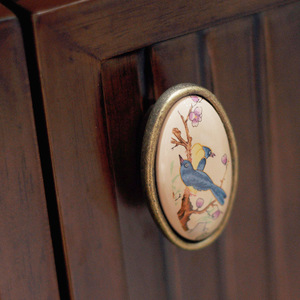 Lemari rias bunga keramik Aloi seng <span class=keywords><strong>Retro</strong></span> antik kenop lemari dapur perangkat keras dapat disesuaikan untuk furnitur kamar tidur - Product Image 5