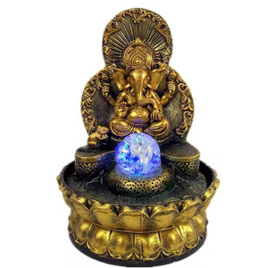 Statuen Innen wasser brunnen, Elefanten-Buddha-Statut-Tisch brunnen mit Rolling Ball, Zen-Brunnen - Product Image 1