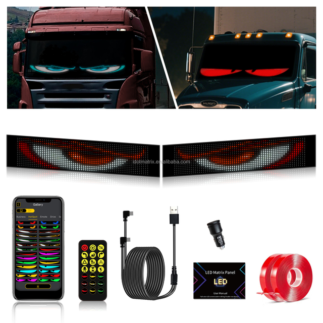 Five Models APP Programmable Flexible Car LED Screen Devil Eyes Light Diy Text Animation Pictures for Cars and Trucks