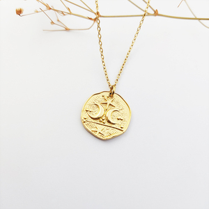 Collier <span class=keywords><strong>Lune</strong></span> et Étoile Bijoux plaqué or 18K Collier pendentif <span class=keywords><strong>lune</strong></span> Collier croissant de <span class=keywords><strong>lune</strong></span> Bijoux de <span class=keywords><strong>mer</strong></span> - Product Image 4