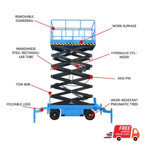Nueva Plataforma Elevadora Eléctrica para Trabajo Aéreo, Construcción de Acero con Eslinga de Cable Metálico, Marca Hofujng, 1000 kg - Product Image 3