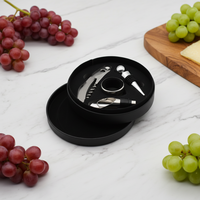 Coffret Cadeau Personnalisé 4 Pièces en Acier Inoxydable Style Chinois avec Tire-Bouchon, Décapsuleur et Anneau Verseur de Vin