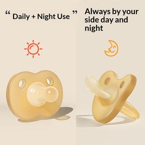 Sucette pour bébé en silicone super doux, sommeil du nouveau-né, 0-24 mois, anti-flatulences, jour et <span class=keywords><strong>nuit</strong></span>, double usage, artefact, débit moyen, standard - Product Image 3