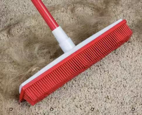 Rubber Broo Long Handle Push Broo Rubber Bristles Sweeper Squeegee With Scratch Free Bristle - View #3