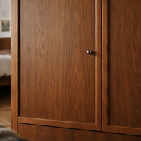 Armoire de chambre à coucher sur mesure en noyer, placard intégré, armoire de rangement moderne du milieu du siècle, du sol au plafond