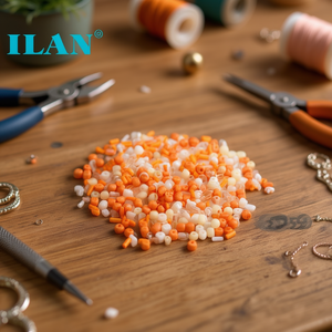 Ilan Abalorios Perline a Forma di Riso 2-4mm Tonalità Arancioni 25g - Product Image 3