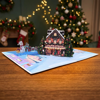 Vente en gros de cartes de vœux de Noël et de fêtes d'hiver en papier écologique, artisanales, de style anime, fabriquées à Hanoi, Vietnam, pour décorations festives