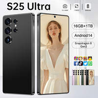 Smartphone Original S25 Ultra 16GB+1TB 5G, Pantalla HD de 7.3 Pulgadas, Desbloqueo Facial, Doble SIM, Android 16, Deca Core, 108MP, para Juegos, en Francés e Inglés