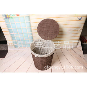 <b>Wicker</b> <b>Laundry</b> <b>Baskets</b> Round Covered Clothing Organizer For <b>Laundry</b> Room Standing Type GF 35 Cao County Shandong - Product Image 3