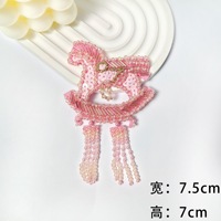 RYL Appliques faites à la main en perles de mer, cristaux et motifs de requins et poissons tropicaux, à coudre, patchs perlés, accessoires de décoration