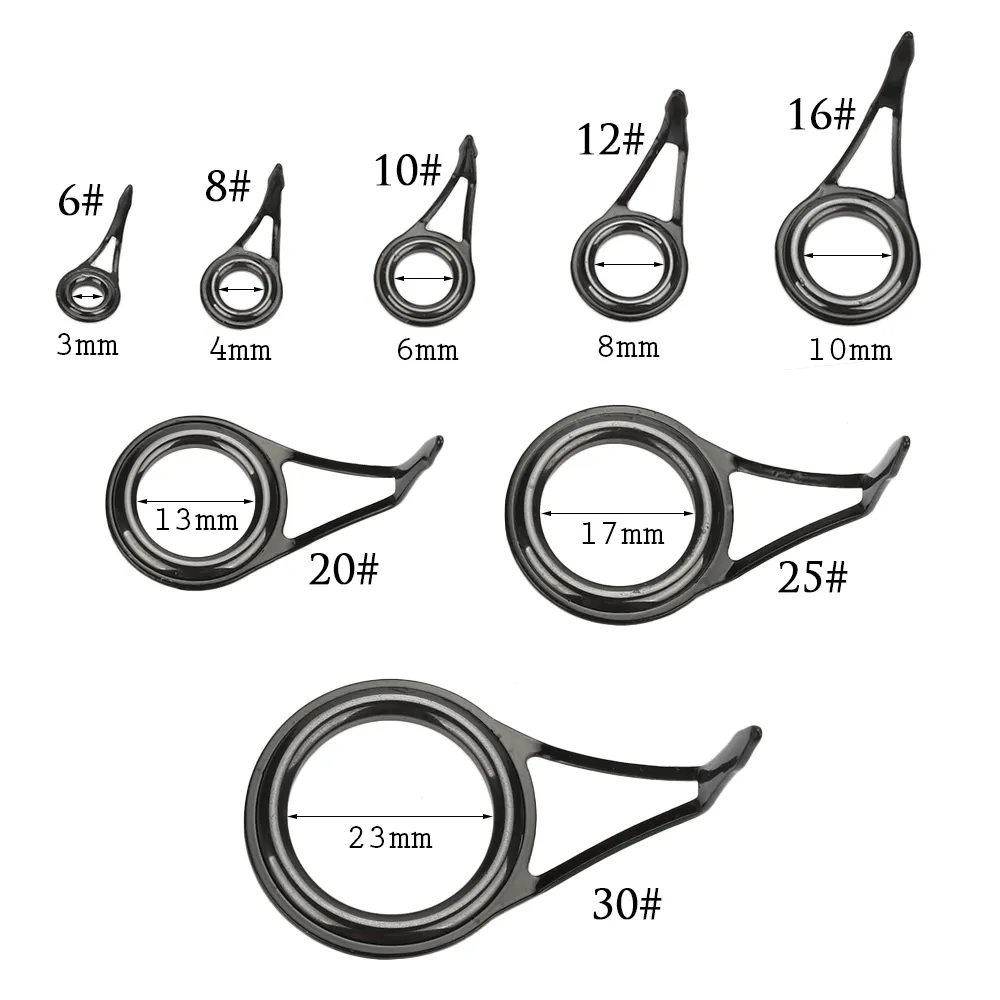 CASTSOON 75 Stück Salzwasser-Angels pitze Edelstahl Schwarz Führungs ringe Reparatur satz mit Angel gerät Box Spinning Pole Rod