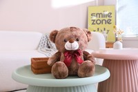 Vente en gros mignon ours en peluche brun coloré avec ruban ours en peluche peluche pour enfants cadeau personnalisé ours en peluche en peluche