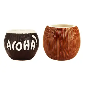 Hawaii Hollywood Souvenir Keramik Cangkir Cocoanut Mug Kelapa Desain Kreatif Hawaii Cocktail TiKi Mug