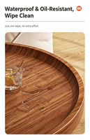 Table basse ronde en bois de style moderne du milieu du siècle, table d'appoint de luxe minimaliste, écologique, petite table pour salon, balcon, usage domestique