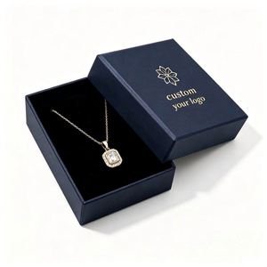 FX Luxury Custom Logo Recyclable Jewelry <b>Gift</b> Packaging Rigid <b>Box</b> Aluminum Foil Lid Velvet Insert Magnetic Closure <b>for</b> <b>Necklace</b> - Product Image 1