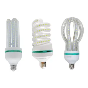 Foshan U shape Led Lotus Energy Saving fluorescent corn light E27 B22 E40 B22 2U 3U 4U 5U 6U Led Spiral lamp