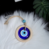Pendentif de protection en bois à suspendre au mur, œil bleu turc et grec traditionnel, décoration intérieure, yeux bleus