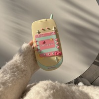 Mignon L Miss You Flip Mirror Big Phone Full Package Anti-chute Silicone Mobile Phone Case Pour 16 Pro Max 15 14 13 Phone Cover