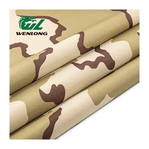 100%Poly 5*5 72T 600D PVC Camouflage Oxford Woven Fabric Waterproof Camo Print Tricolor Desert
