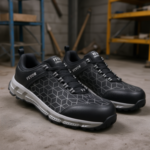 รองเท้าผ้าใบกีฬาสำหรับผู้ชาย Vevor หัวเหล็ก สีดำ ไซส์ 8 รองเท้าเซฟตี้สำหรับโรงงาน - Product Image 2