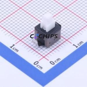 TK-6580K-1 Push Button Switch SMD Switch Single Pole Double Throw Self-Locking Square Plunger Vertical Mount - Product Image 1