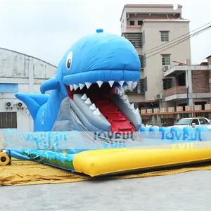 Joyful Fun-tobogán inflable con temática de ballena, tobogán seco inflable