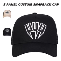 Casquette Trucker Snapback 5 Panneaux en Twill, Logo Personnalisé, Dos en Maille Structurée Respirante, pour Hommes et Femmes - Vente en Gros