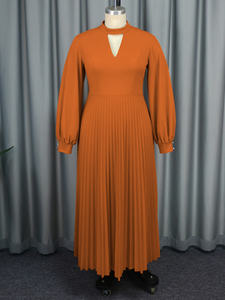 Maniche lunghe a lanterna tagliate Maxi <span class=keywords><strong>abiti</strong></span> a pieghe da donna <span class=keywords><strong>Curvy</strong></span> <span class=keywords><strong>taglie</strong></span> forti - Product Image 3