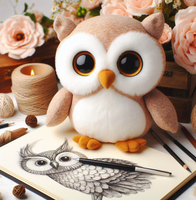 Peluche personnalisée OEM ODM, jouet en peluche mascotte, poupée hibou personnalisée, porte-clés, coussin en peluche avec logo de l'entreprise brodé