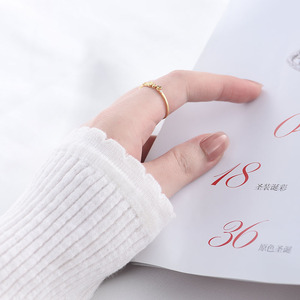 Anillos de plata 925 con letras inglesas para mujer, anillos chapados en oro para parejas, de compromiso, regalo de San Valentín - Product Image 6