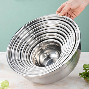 Tigela de aço inoxidável Tigela de cozinha multiuso com tampa para assar e amassar a massa; armazenamento de frutas e vegetais - Product Image 5