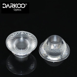 Lente óptica led de 45mm de diámetro, lente individual de plástico de 24 grados con soporte para COB led - Product Image 1