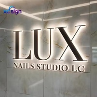 Enseigne lumineuse personnalisée haut de gamme avec logo rétroéclairé, IP65, LED, métal, 3D, compatible HomeKit, télécommande, murale, pour bureau
